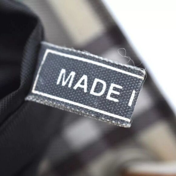 Authentic BURBERRY Check Nylon Leather Shoulder Tote Bag Yellow Green K8189 - Picture 13 of 15